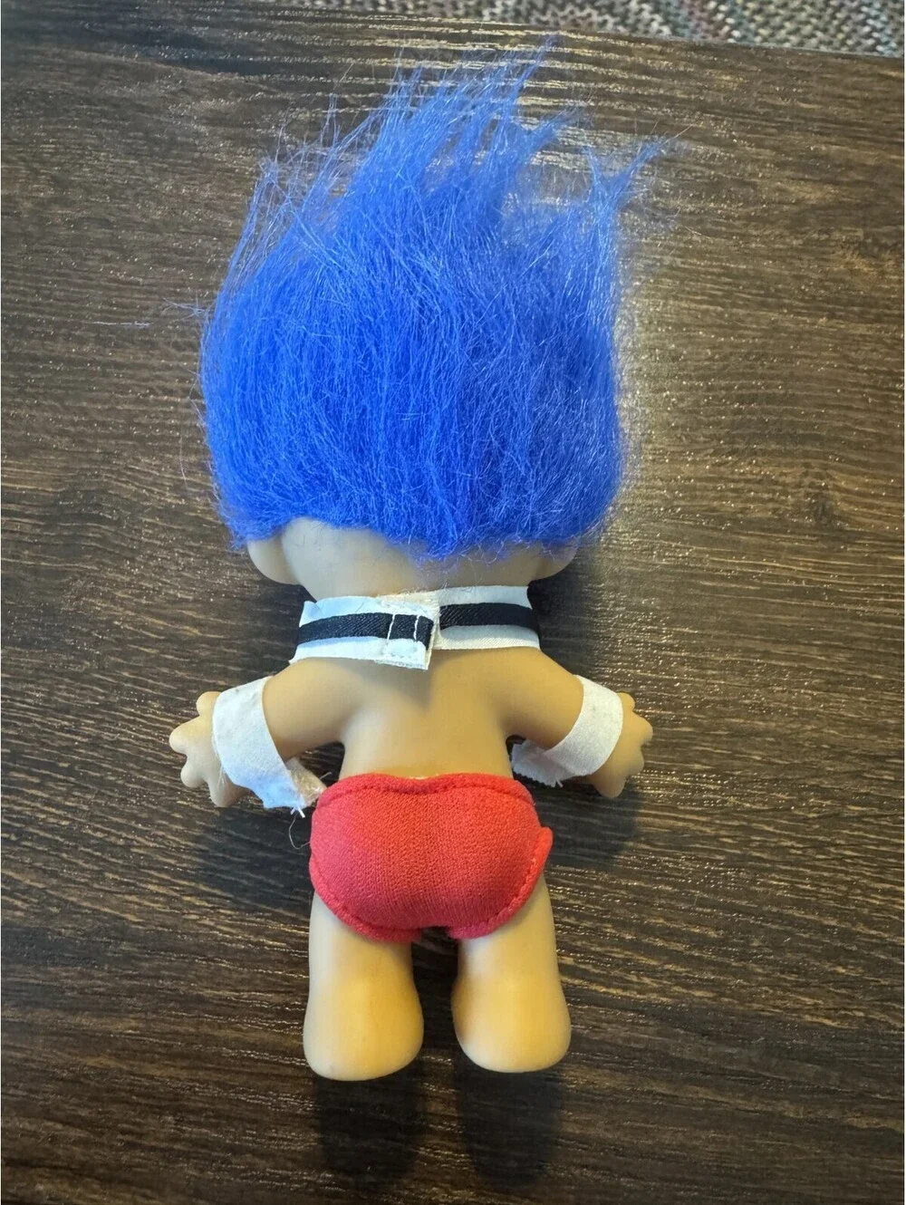 Vintage Russ Troll Doll Blue Hair Retro 4” 90s